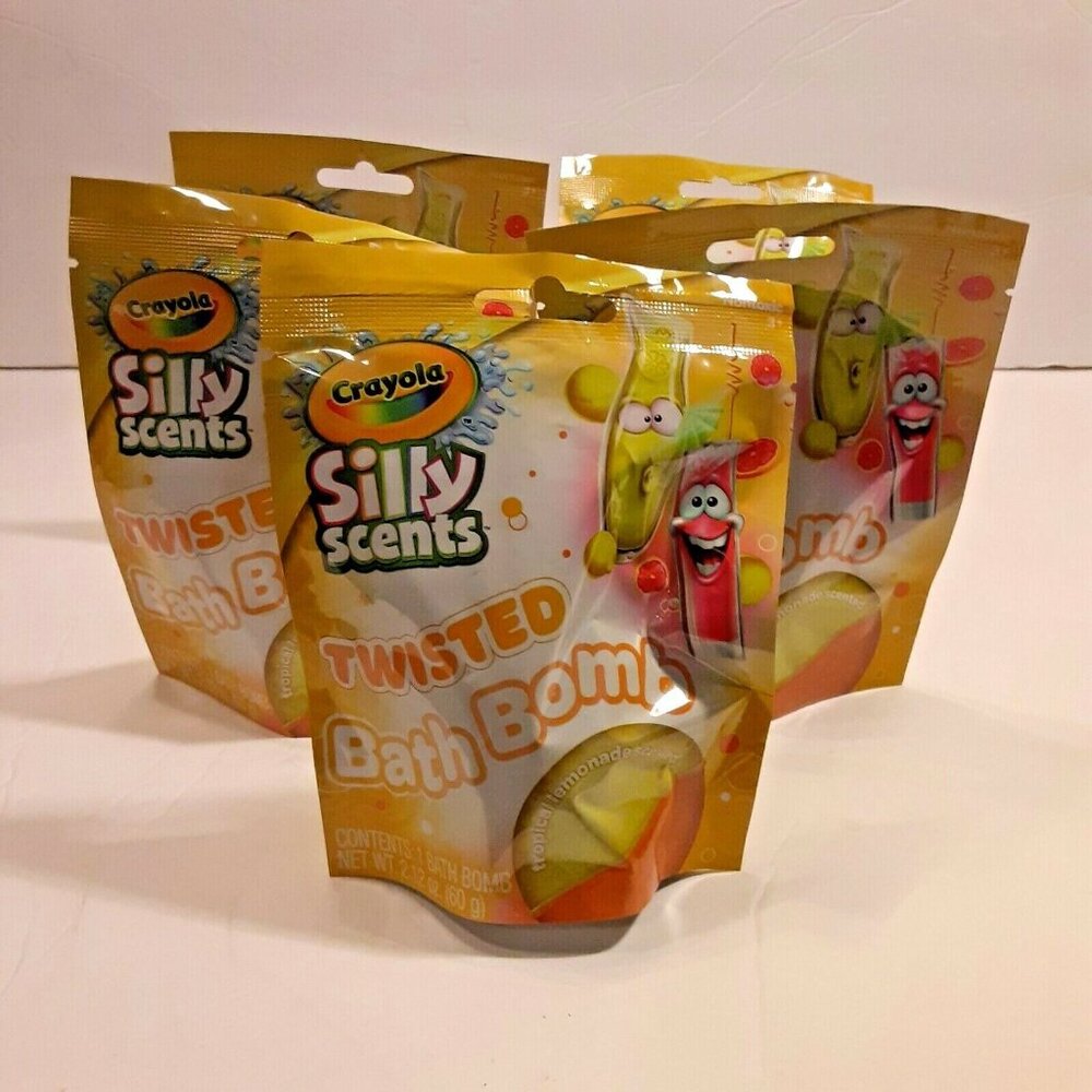 Crayola Silly Scents Twisted Bath Bomb Tropical Lemonade 2.12 oz Lot of 5 New